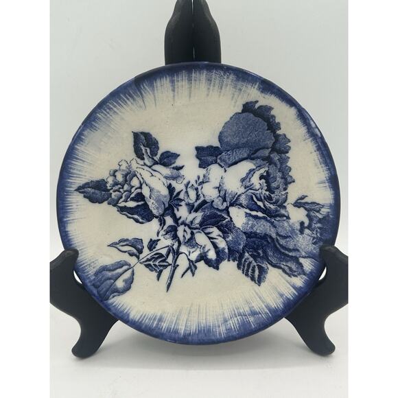 Staffordshire Victoria Flow Blue Rose Ironstone Small Plate 6.5” - Picture 1 of 7